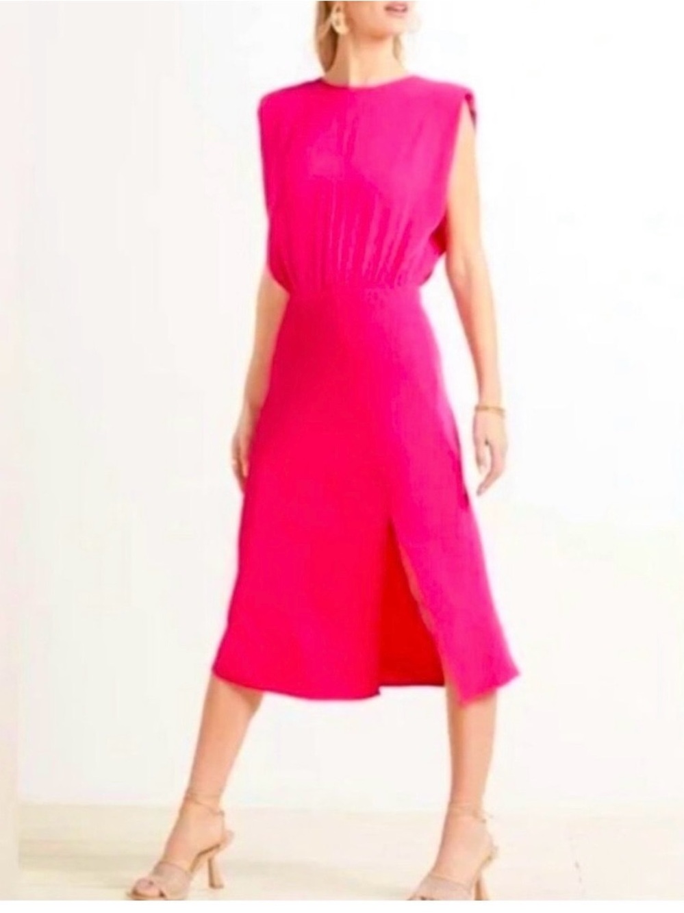 Evereve Hot Pink Sleeveless Midi Dress
